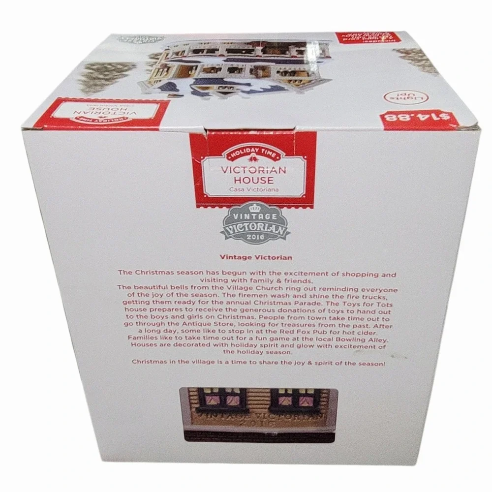 Holiday Time Victorian House Christmas Village 2016 Light Up Building w Box